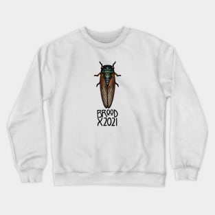 Art Nouveau Cicada Black Outline Brood X 2021 Crewneck Sweatshirt